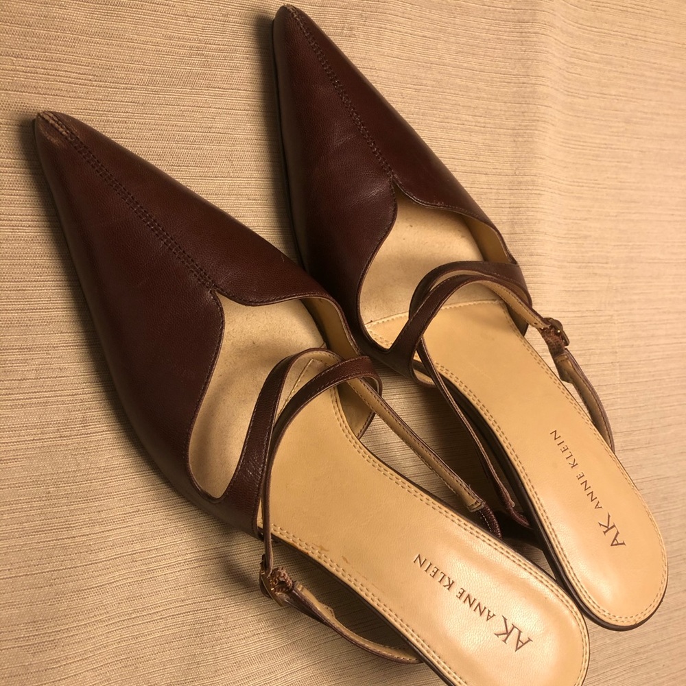 Anne Klein kitten heel mules